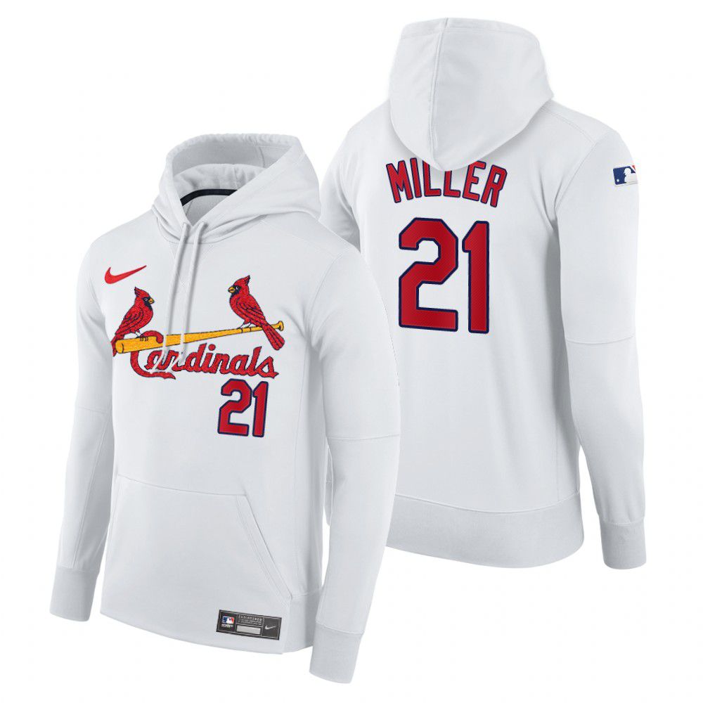Men St.Louis Cardinals #21 Miller white home hoodie 2021 MLB Nike Jerseys